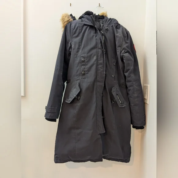 Canada Goose Kensington Parka Navy Jacket with Fur Size MD - Picture 3 of 13